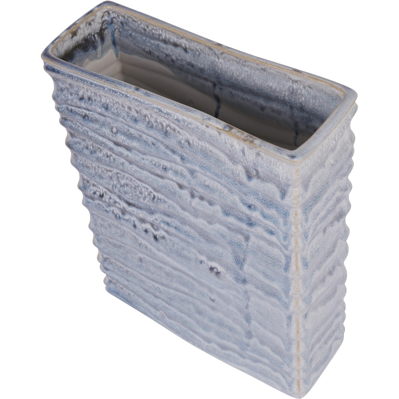 Sereno Off White Glazed Ceramic Square Vase